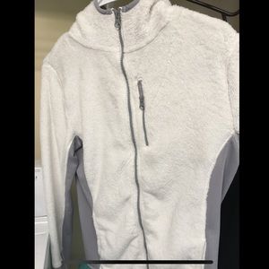 White Fluffy Zip-up Jacket